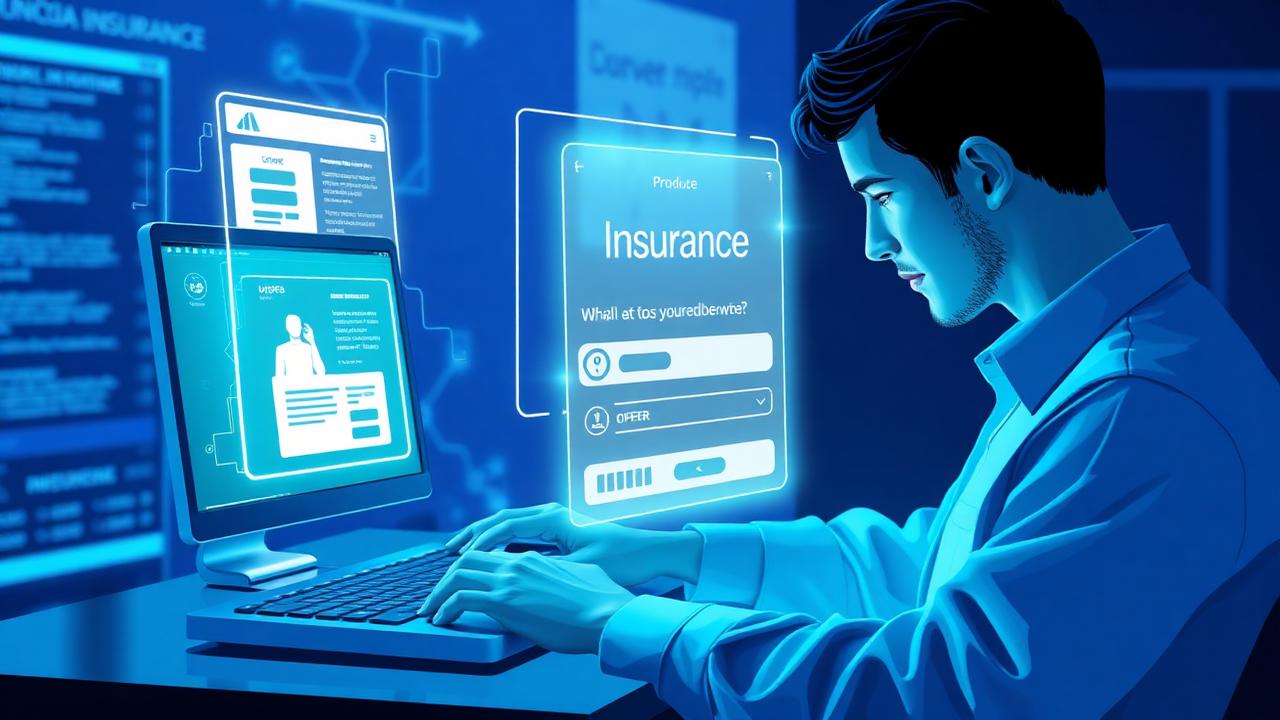 AI-powered embedded insurance offer appearing inside an e-commerce checkout, illustrating real-time underwriting in 2026